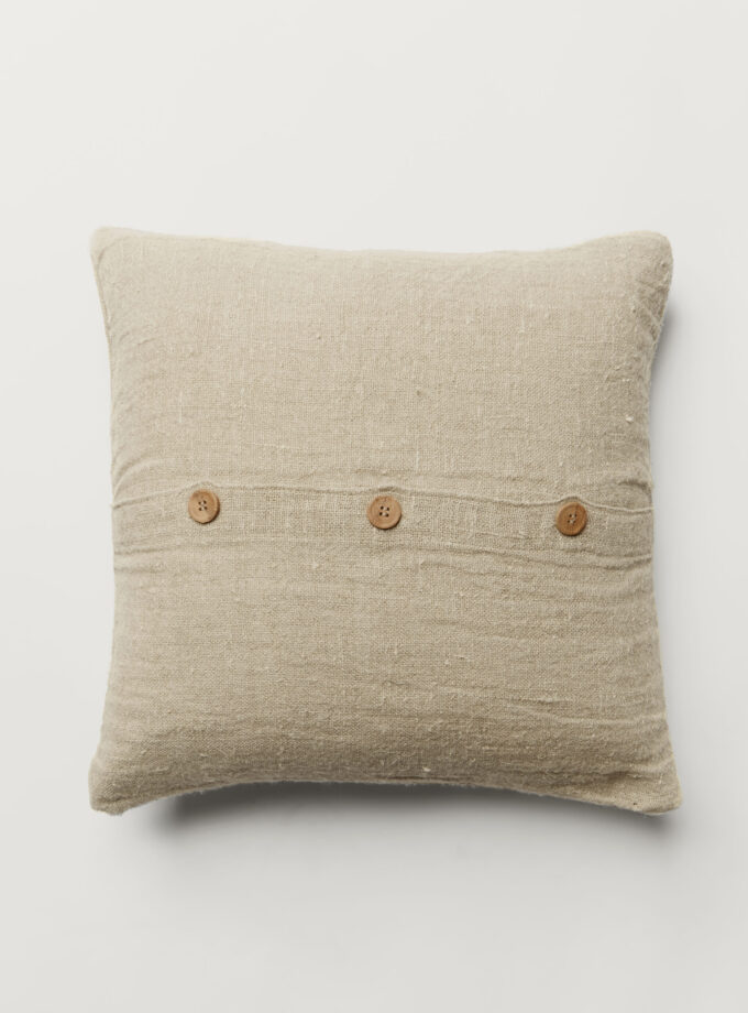 Ada Woven Linen Cushion - Natural 50cm x 50cm