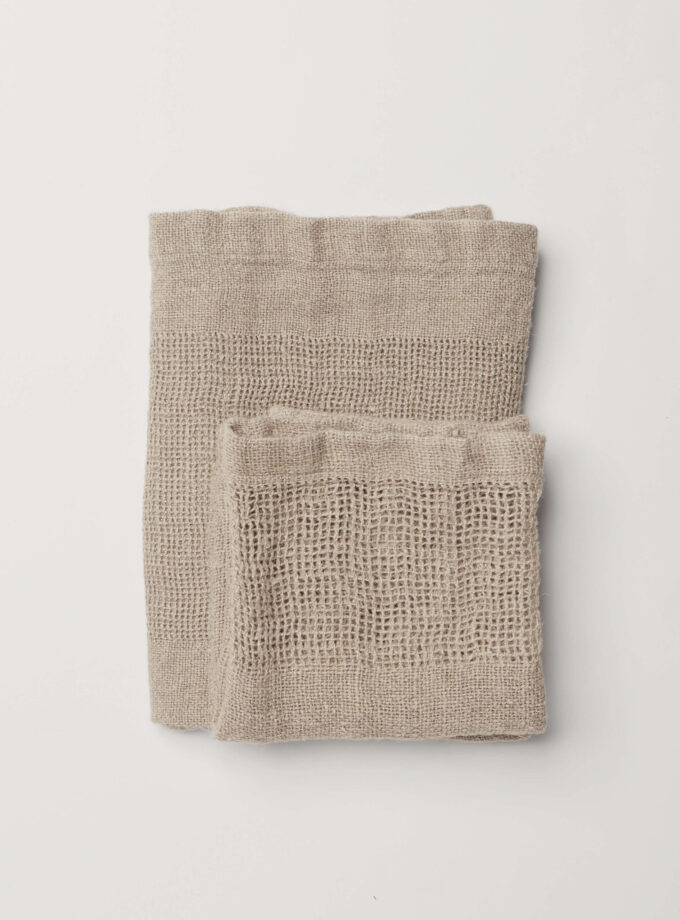 Ella Handwoven, Pure Linen Hand Towel - Natural