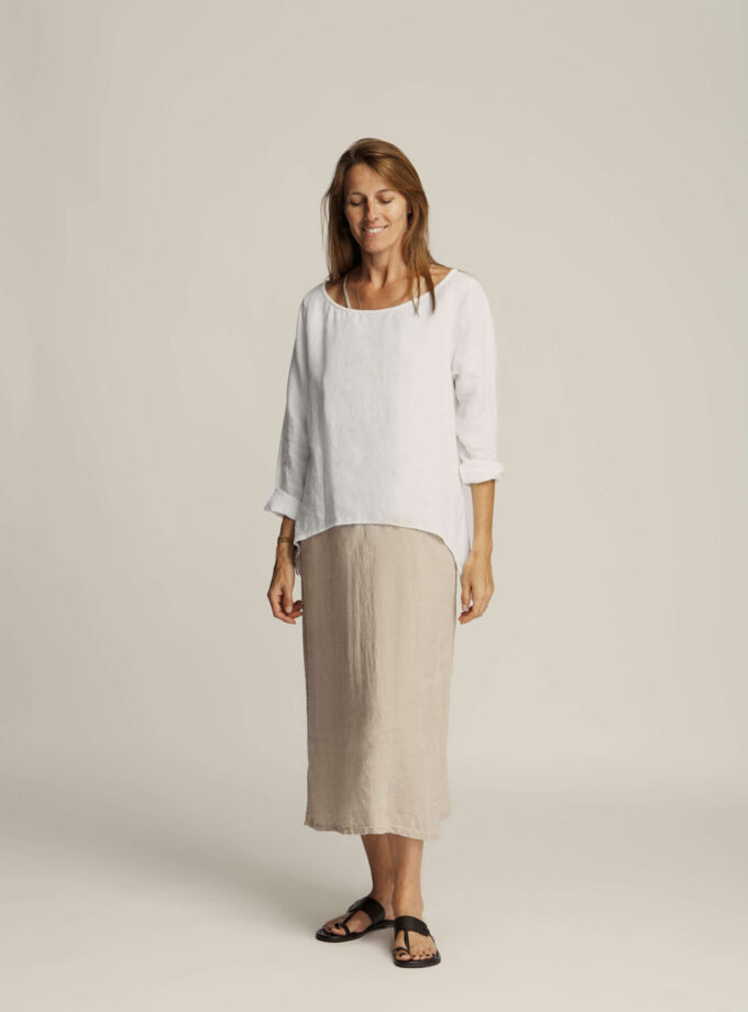 Nini Pure Linen Slip Dress - Natural