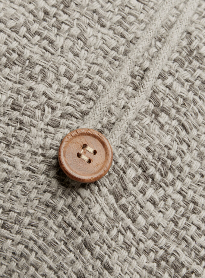 Winifred Handwoven Linen Cushion - Natural & Charcoal 50 x 50cm