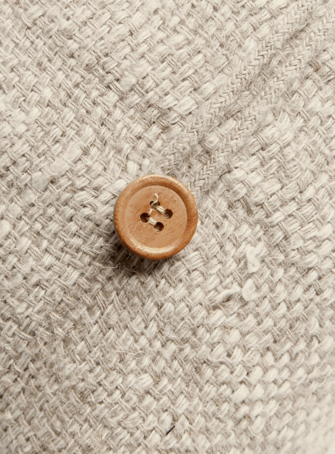 Winifred Handwoven Linen Cushion - Natural/White 50 x 50cm