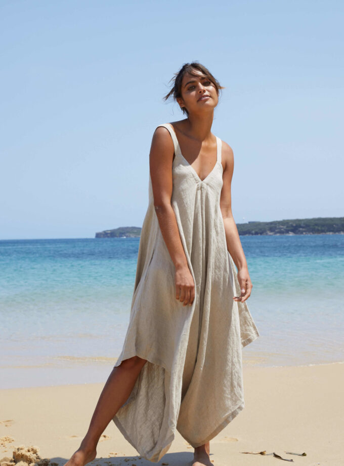 Abi Pure Linen Jumpsuit - Natural
