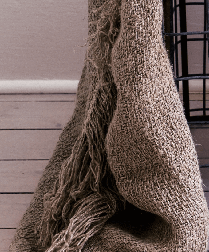 Lola Handwoven Linen Throw 130cm x 190cm - Natural