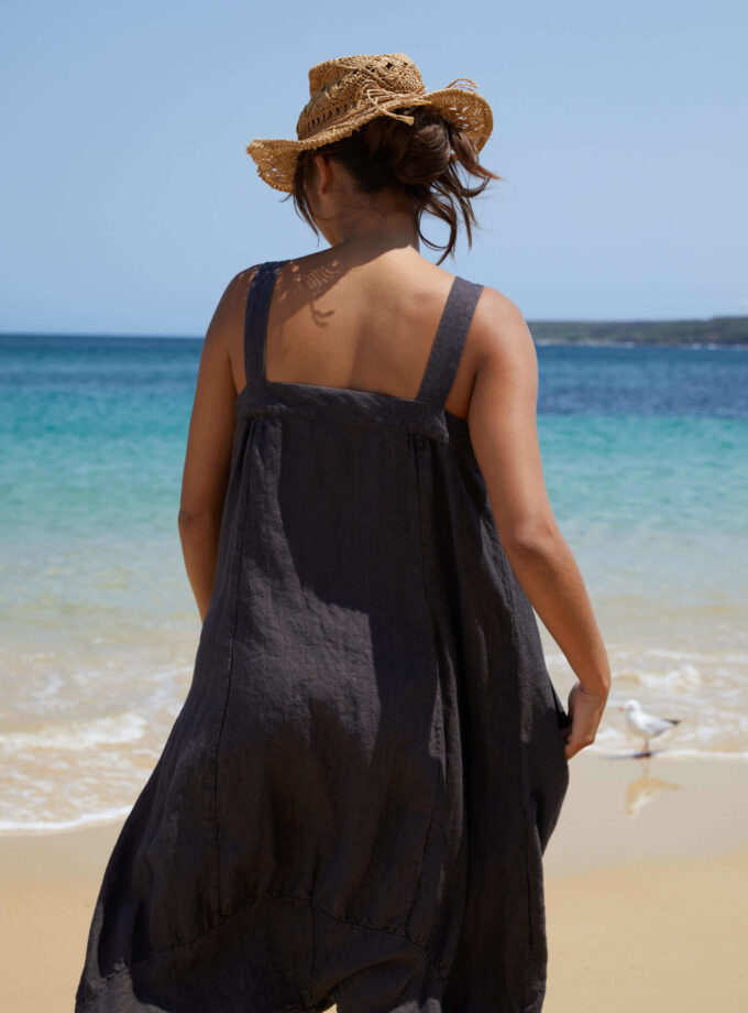 Rai Pure Linen Jumpsuit - Cocoa