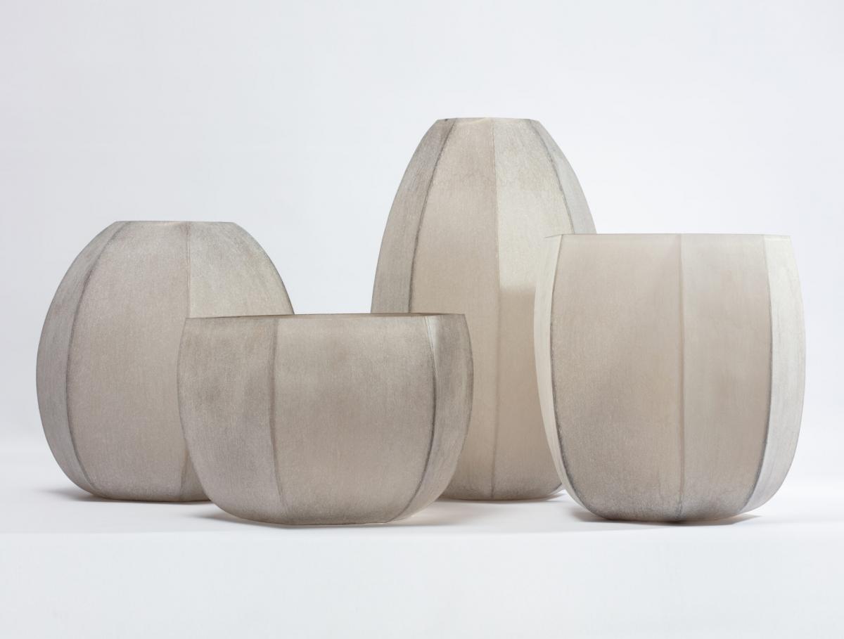 Mouth blown glass vases